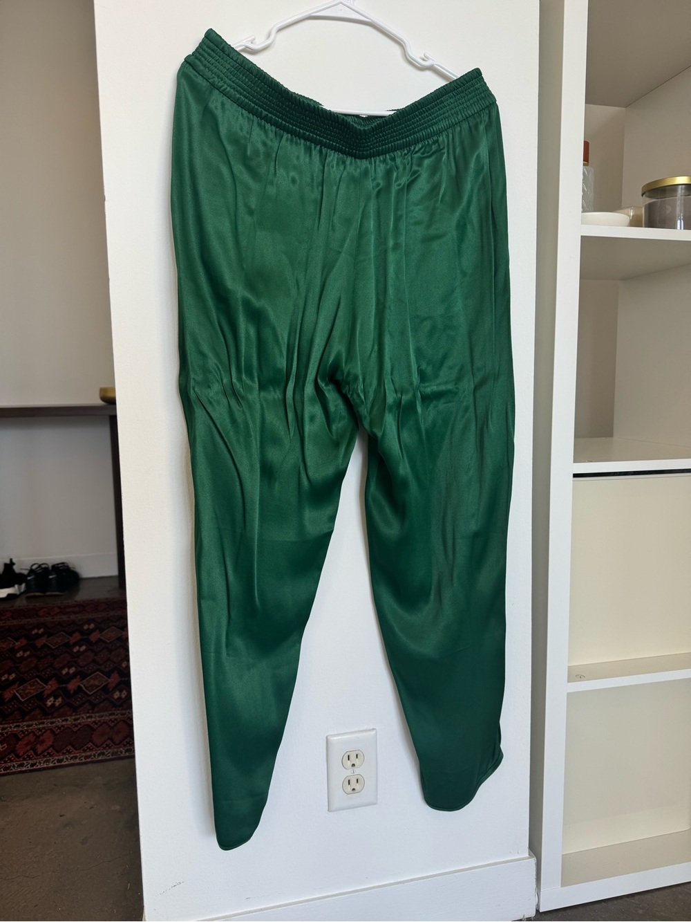Tulip Split Hem Side Vent Track Pants - Emerald Green Size XL by Zara